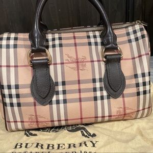 Authentic Burberry Haymarket Bowling Bag
